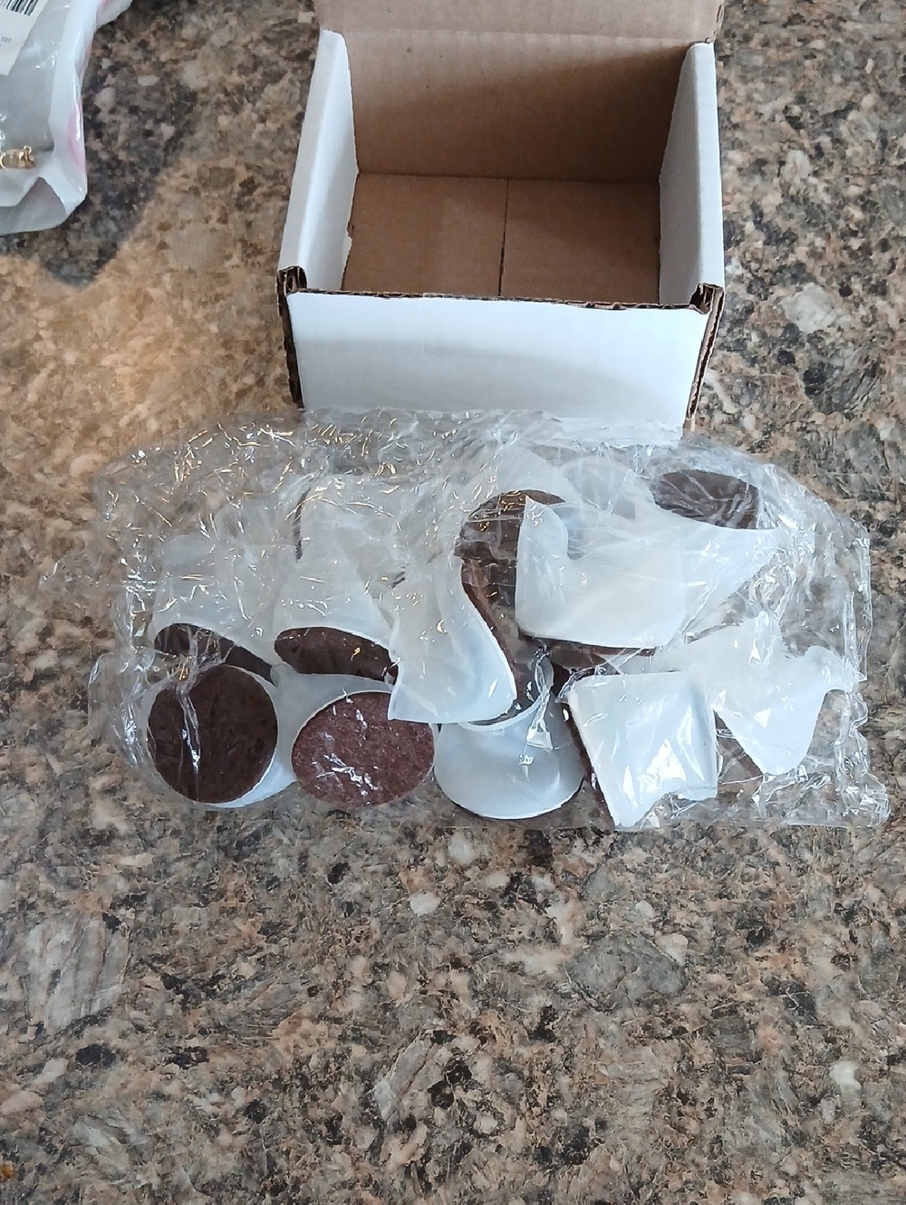 White and Brown Self-Adhesive Furniture Pads - Pack
